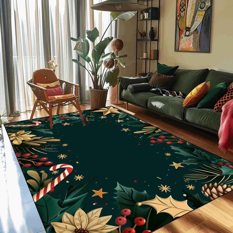 Frohe Weihnachten Willkommen Fußmatten Weihnachten Innen Heimdeko Großer Teppich Küchenmatte Kundenspezifische Teppiche für Wohnzimmer Schlafzimmer Bodenteppiche