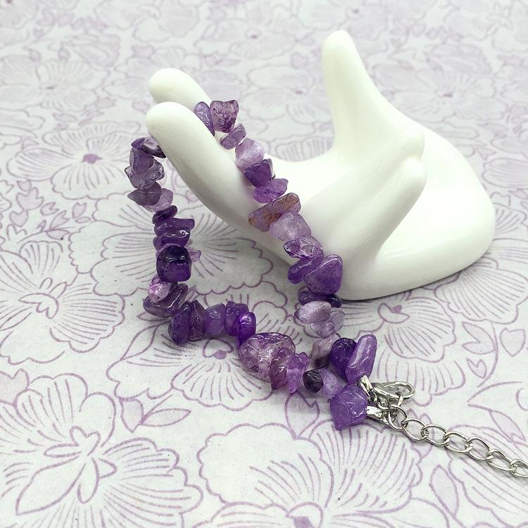 Natural tourmaline powder amethyst pomegranate lapis lazuli obsidian gravel bracelet, a variety of irregular women's jade bracelets