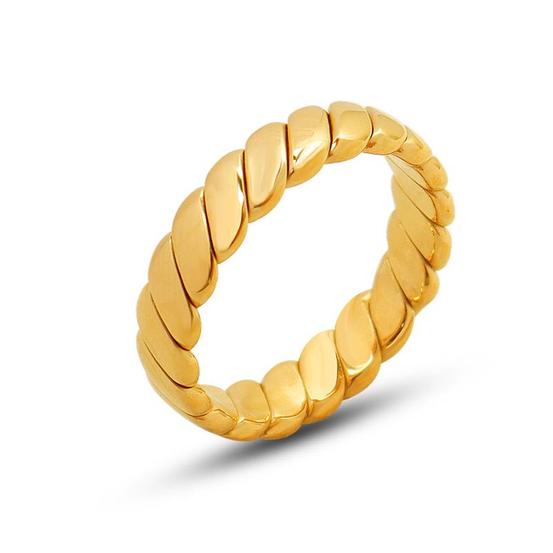 316L Stainless Steel Rings For Women Gold Plated Waterproof No Fading Women's Simple Ring Couples Jewelry Gift