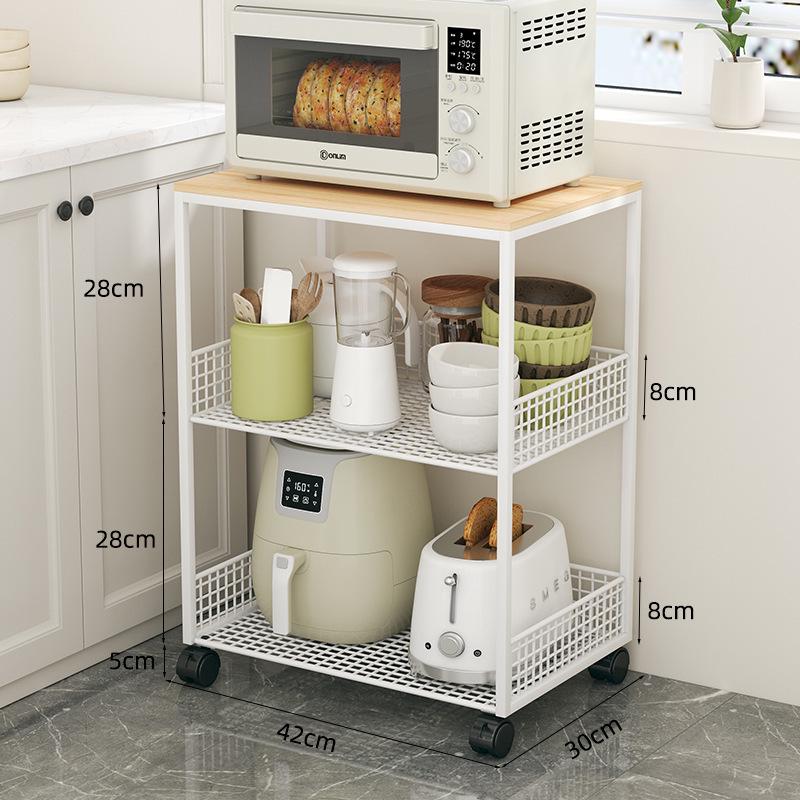 Countertop Kitchen Microwave Rack with Drawer for Oven, Rice Cooker, Air Fryer, and Appliances - Floor Standing Storage Organizer
