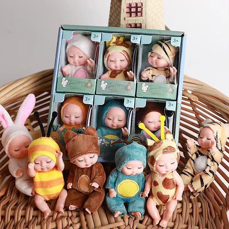 Miniature Sleeping Reborn Doll PVC Vinyl Kids Toy Gift Box