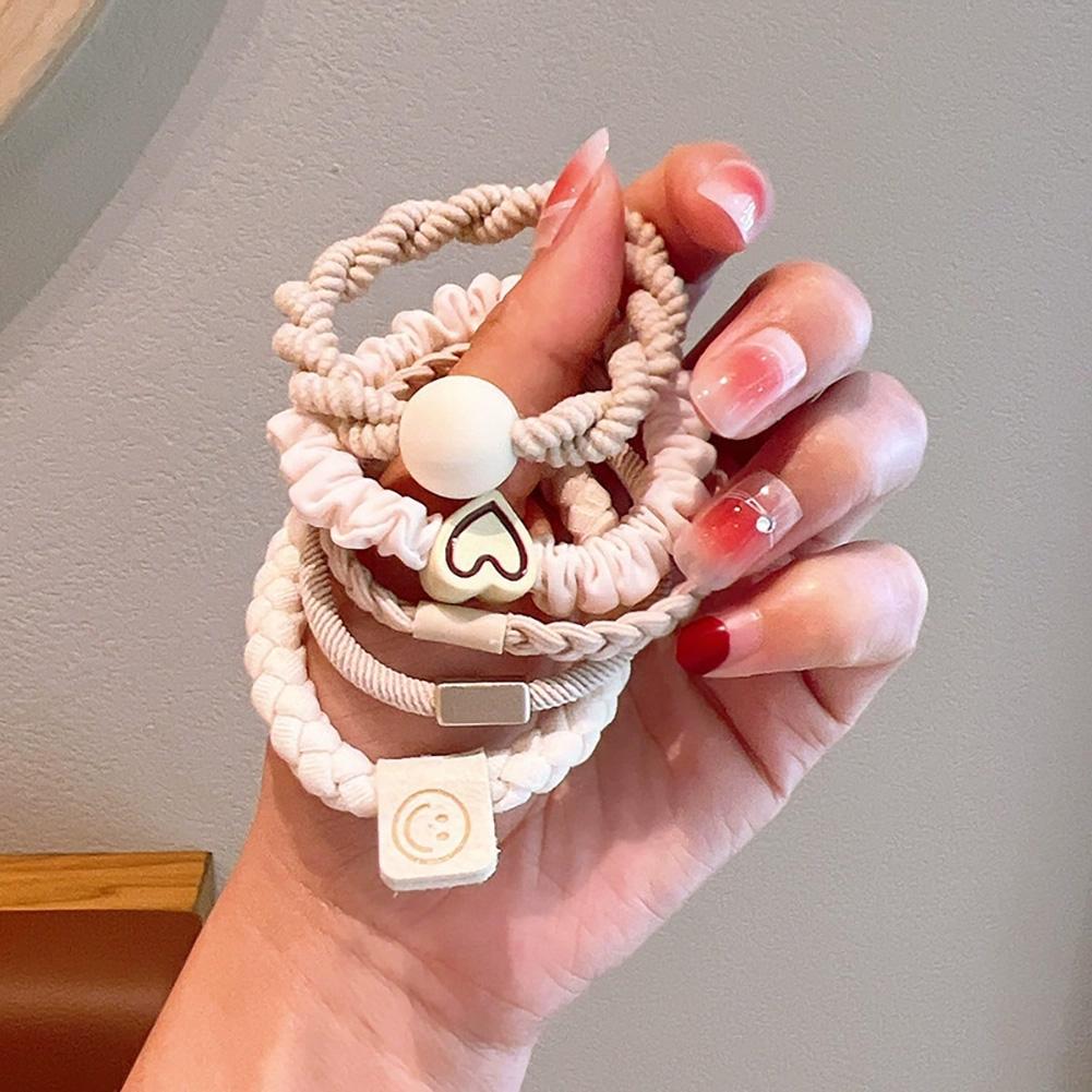 

5 шт./компл. Простая резинка для волос смешанного стиля, высокоэластичная, прочная, универсальная, резинка, головной убор, аксессуар для волос для женщин 05