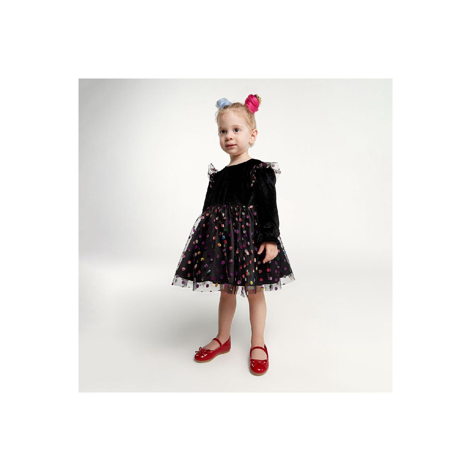 

Baby Girl Colorful Polka Dot Detailed Dress 0-6 Ay