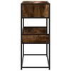 Sideboard in Brown Oak Look 35.5 x 35 x 76 cm Wood Based Panel & Metal