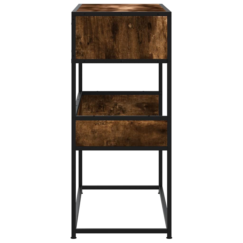 Sideboard in Brown Oak Look 35.5 x 35 x 76 cm Wood Based Panel & Metal