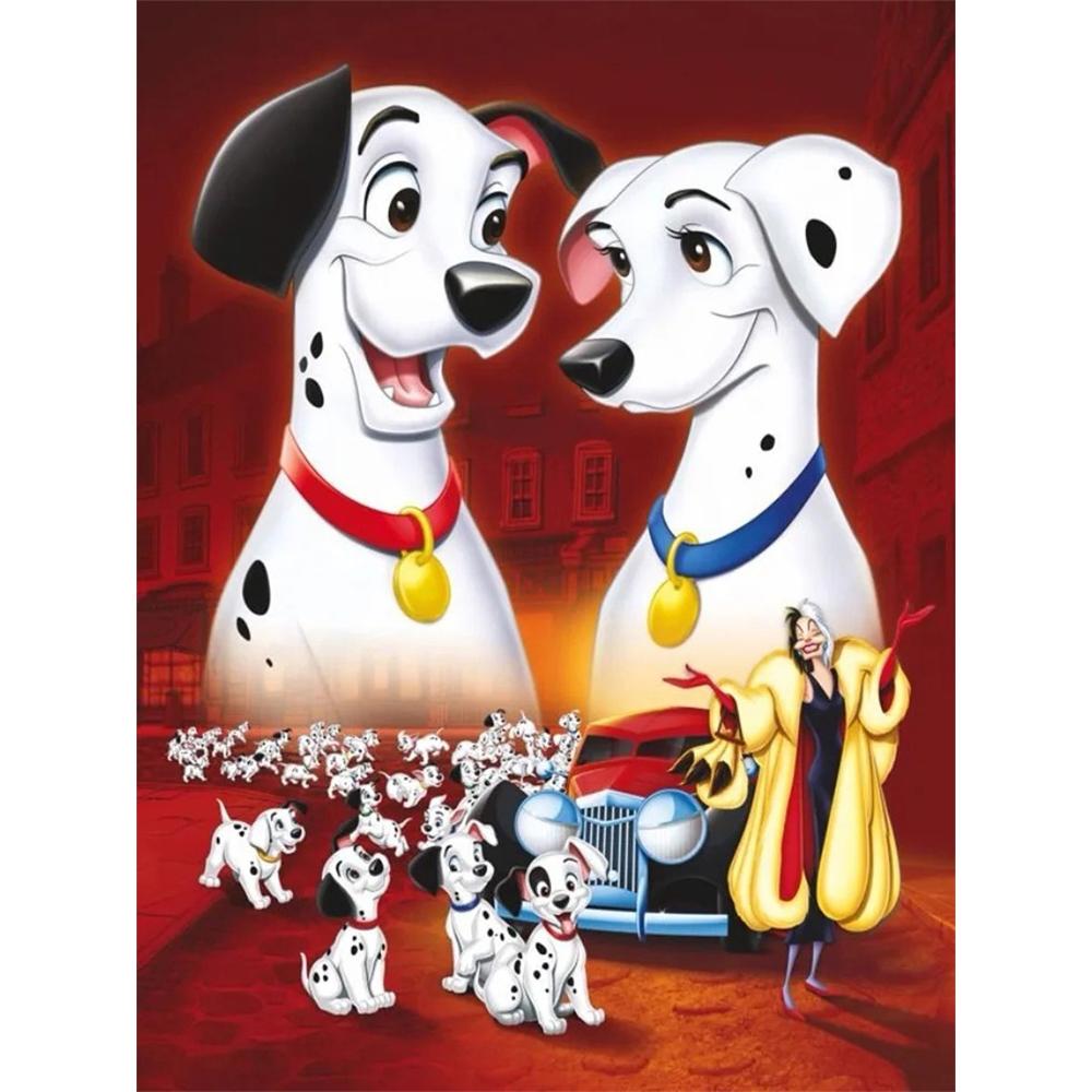 

Disney 5D DIY Diamond Painting Decoration 101 Dalmatians Family Portrait Theme Illustration Diamond Embroidery Rhinestone Cross Stitch Set Handmade Round 20x30cm