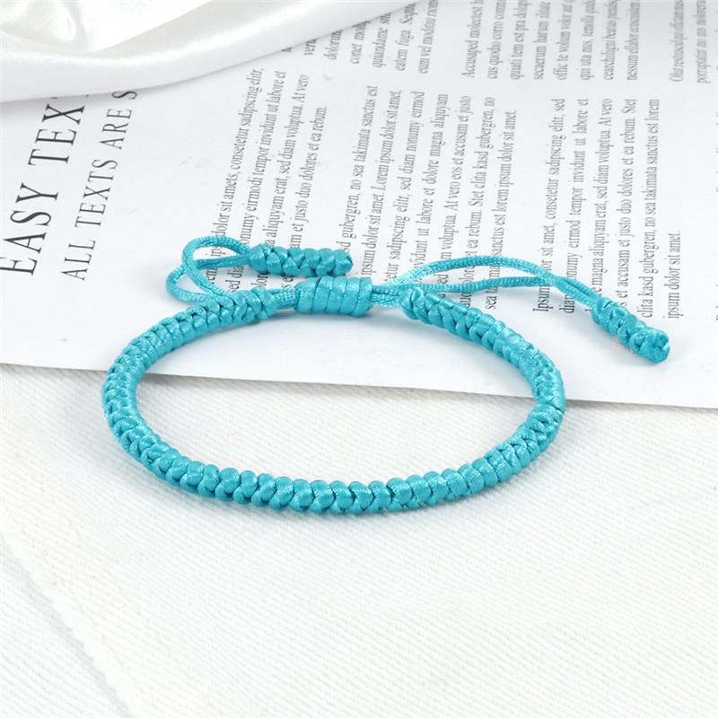 Blue Rope Knots Bracelet Women Lucky Handmade Braided Tibetan Buddhist Adjustable Bracelets Bangles For Men Fashion Jewelry Gift