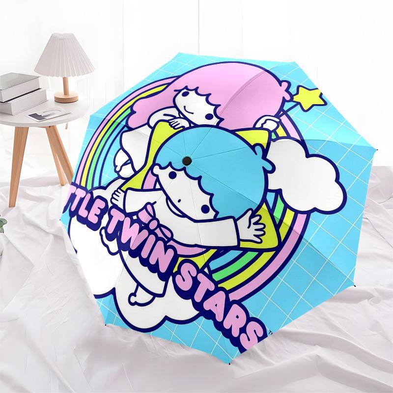 1pc Little Twin Stars Umbrella with Plastic Handle,Compact & Stylish,Suitable for All Seasons Home Travel Outdoor N224
