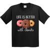 Inktastic Life Is Better With Donuts Youth T-Shirt Doughnut Jokes Quotes Diet