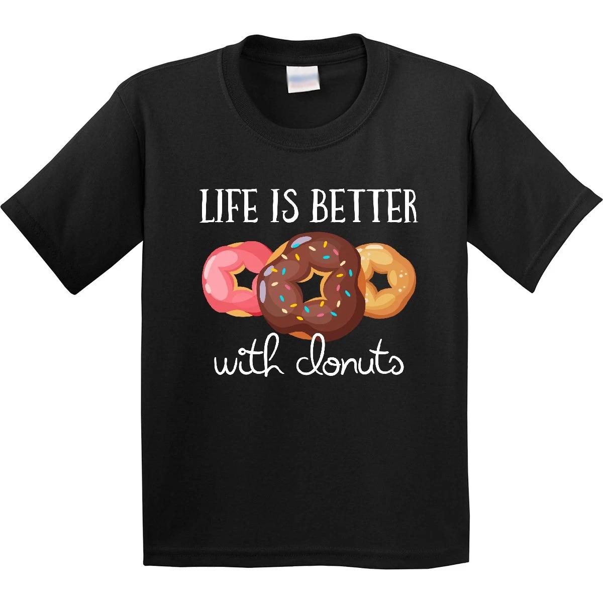 

Inktastic Life Is Better With Donuts Youth T-Shirt Doughnut Jokes Quotes Diet 150