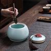 Ceramic Tea Tin Lid Cosmetic Storage Jar Warehouse Moisture-proof Sealed Container Decoration