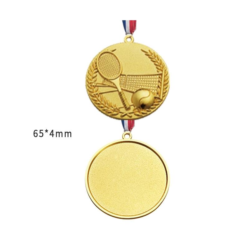 Customization Metal Tennis Baked Paint Medal Sports Meeting Children's School Souvenirs Award Hanging Around the Neck Decor, 2Pc