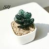 Small Desktop Ornament Mini Glass Planter Ornaments Exquisite Craftsmanship Bright Colorful Handmade Office Desk Decoration Texture for Bedroom Living