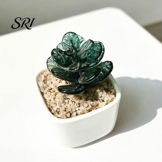 Small Desktop Ornament Mini Glass Planter Ornaments Exquisite Craftsmanship Bright Colorful Handmade Office Desk Decoration Texture for Bedroom Living