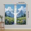 2pc    Window Drapes Dashan Tower Versatile Polyester Fabric  Without Electricity Birthday Party Applies to Holiday Decor