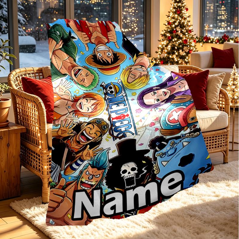 Custom Name Personalized One Piece Print Blanket, Home Decor, Bedroom, Sofa, Camping, Couch, Gifts for Birthday Christmas