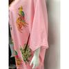 Women's Bat Sleeve V-neck Print Loose Long Classic Retro Dress Clothes Sale