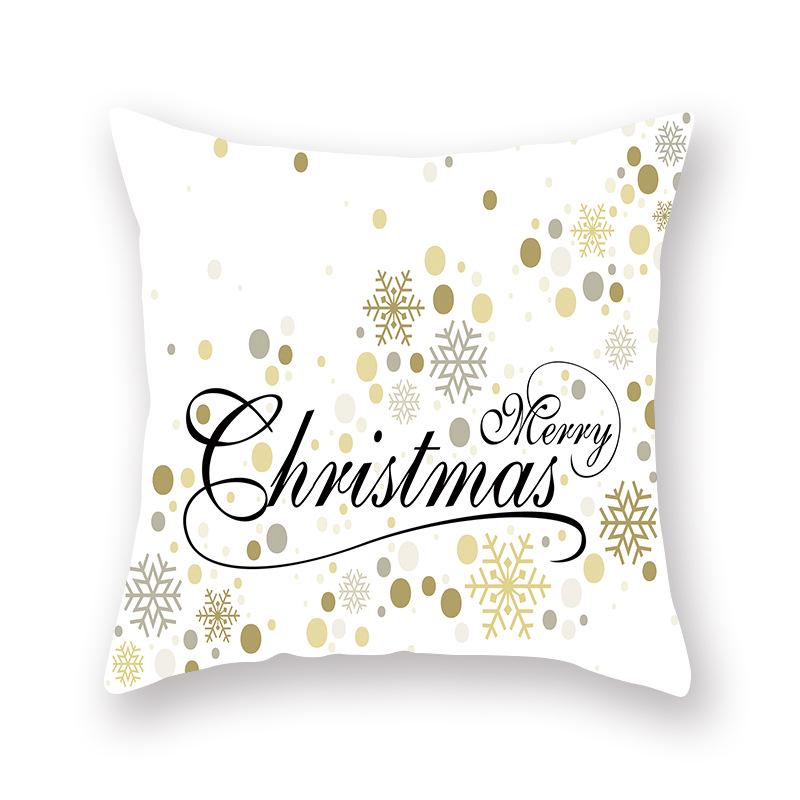 2024 New Christmas Golden Pillow Cover Sofa Car Office Seat Cushion  Bedroom Room  Year Home Decoration Holiday Gift