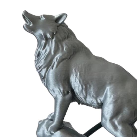 Animal Ornament, Power Symbol Wolf Sculpture, Roaring Wolf Design Mini Desktop Decoration for Home Office Gift