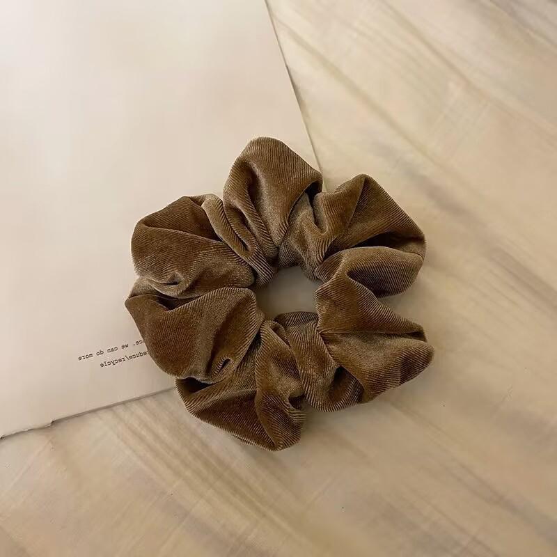 Women Hair Scrunchies Vintage Velvet Solid Color Hair Band for Girls Ponytail Holder Rubber Bands Hair Ties Accessories