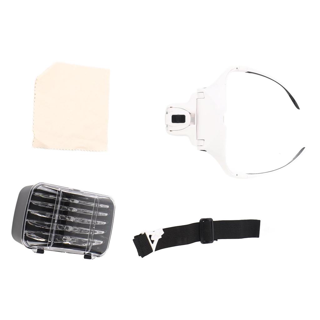 Magnifying Glass for Reading with LED Light And Headband Head Magnifier with 5 Lenses 1.0X 1.5X 2.0X 2.5X 3.5X