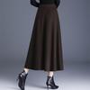 2025 Autumn/Winter Wool Cashmere High-Waisted A-Line Pocket Skirt, Mid-Length.