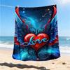 1pc Heart Wings Love Throw Blanket Polyester Fiber, Lightweight Flannel, Soft & Warm, All Season Use for Outdoor, Camping