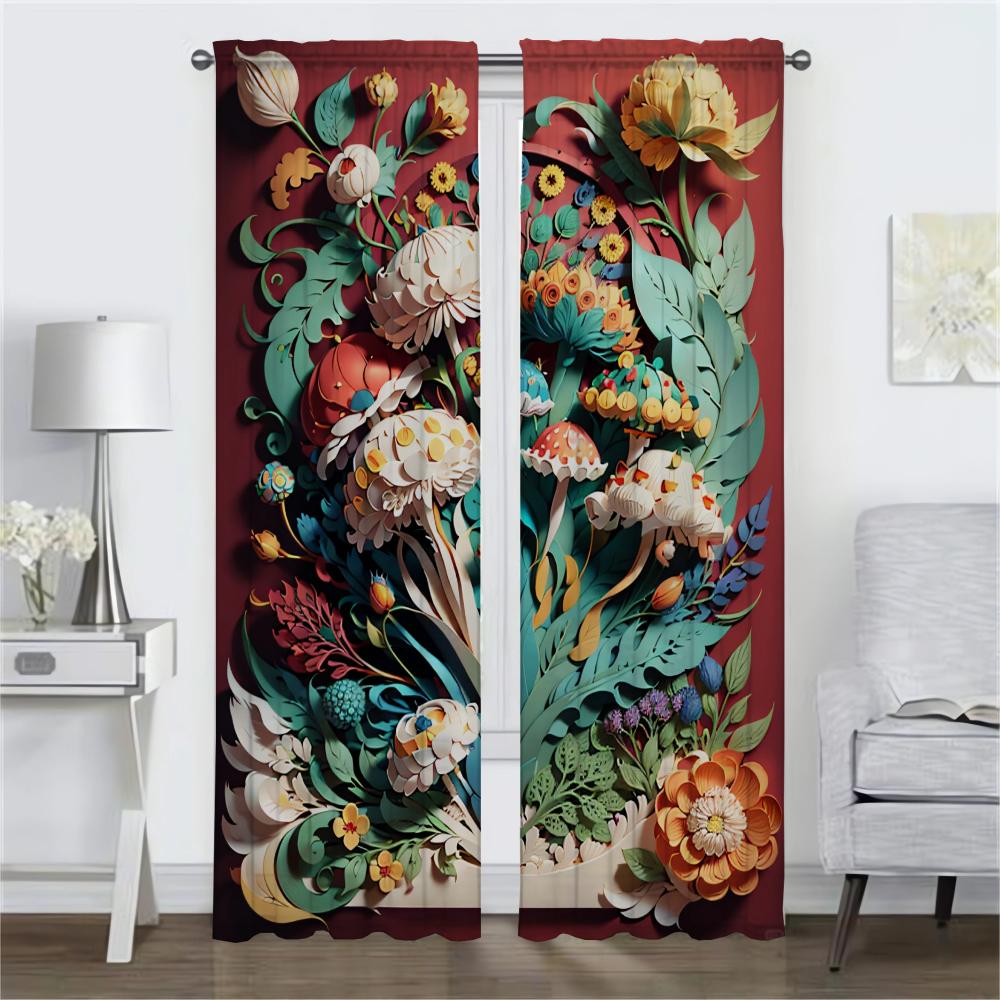 3D Printing Kitchen Curtains for Camera Partition Blackout Curtain for Room 2 Panel Home Interior Curtains Blinds Shades Living