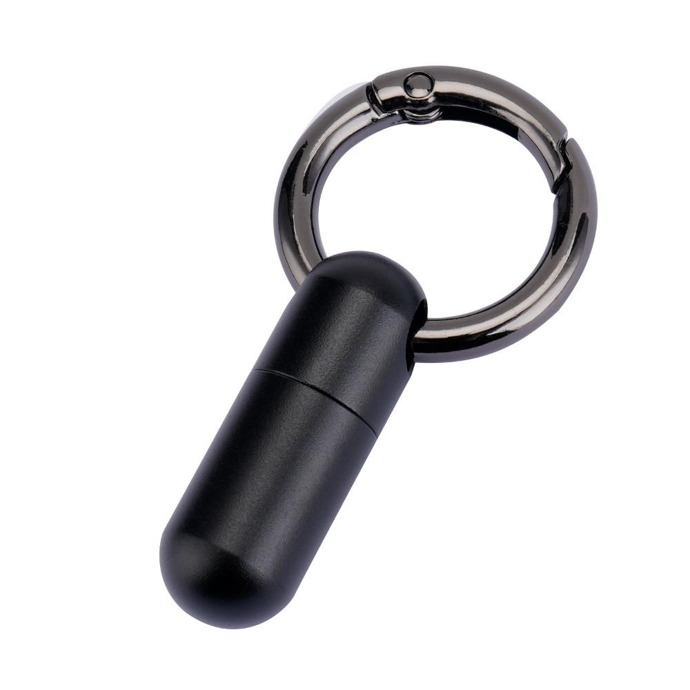 Sealed Design Keychain Pill Case Waterproof Portable Pill Organizer Pure Titanium Pill Box  Camping Aluminum Black