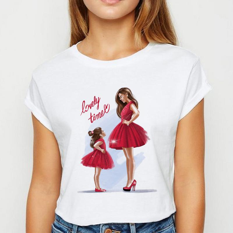 T-Shirts Women 90S Casual Ladies Cute Girls Fashion Clothes Graphic Tshirt Top Elegant Lady Print Leisure Female Tee T-Shirt