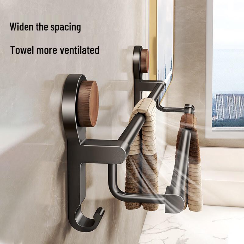Meiruide Space Aluminum No-Drill Suction Cup Towel Rack