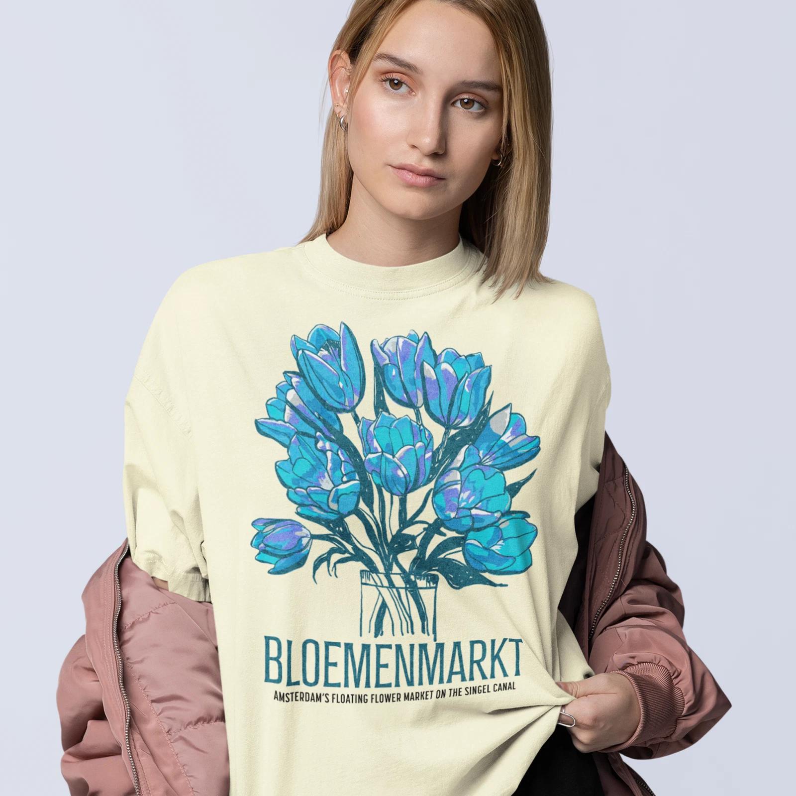 Amsterdam Bloemenmarkt Floating Flower Market T-Shirt, Gift for Gardeners 3XL