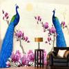 Mural Wallpaper 3d Blue Peacock Oil Painting Living Room Tv Sofa Study Home Decor Classic Wall Papers