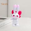 Rabbit Sculpture Ornament Kawaii Animal Scene Layout Resin Fashion Adorable Bunny with Bow On Head Rabbit Sculpture Ornament