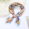 70cm Retro Printed Korean-Style High-End Imitation Silk Scarf for Women - Versatile Fashion Square Accessory