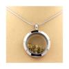 Stones and Minerals. Raw Green Yellow Diamond Necklace. 30 Mm Medallion Model. Color Silver.