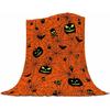 Halloween Blanket Orange Haunted Throwing Pumpkin Fun Ghost Spider Web Skull Bat Flannel Halloween Gift Throwing Bedding