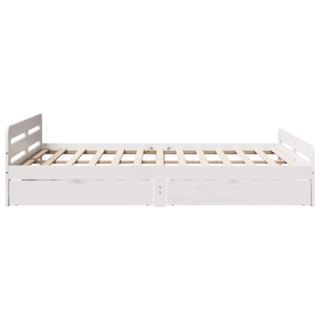 Solid Wood Bed without Mattress White 140x200 cm Pine Wood