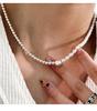 Yinruitai S925 Sterling Silver Freshwater Pearl Necklace & AB Chain Bracelet for Women