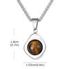 Vnox Tiger Eye Stone Irregular Pendant Neckalce for Men, Waterproof Stainless Steel Natural Stone Necklaces, Anniversary Gifts