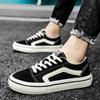 Hot Classic Black Men Canvas Shoes Fashion Lace-up Men's Vulcanized Shoes Breathable Skateboard Canvas Sneakers Man Espadrille