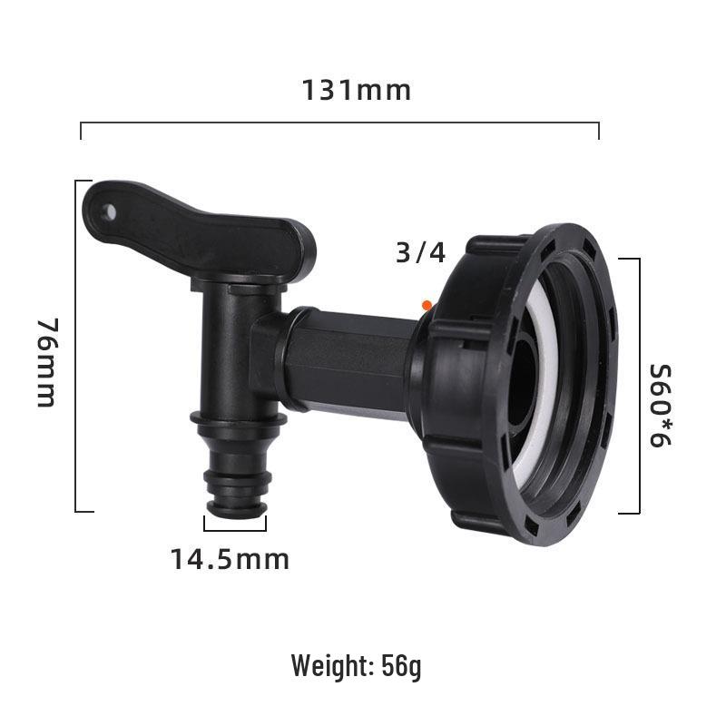 IBC Tote S60*6 Small Nozzle Connector, Rain Barrel Faucet, Garden Accessory