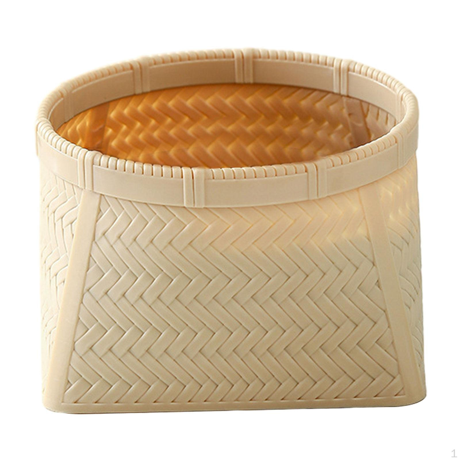 

Ручная плетеная корзина для хранения фруктов, прочная игрушка, коробка для сортировки мусора, закусок, выпечки, коробка для закусок дома бежевый
