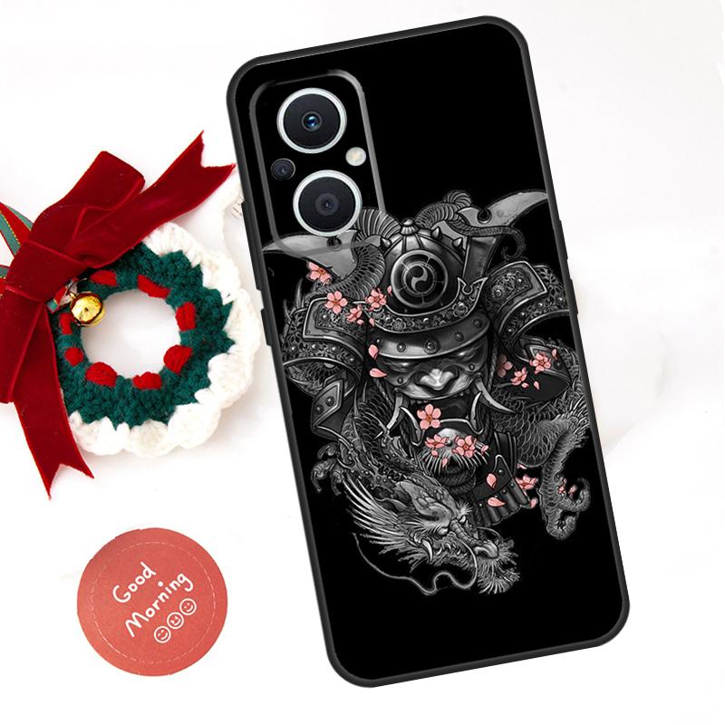 Samurai Oni Mask Funda For OPPO Reno 14F 14 13 12 11 10 Pro 11F 12F 13F 7 8 Lite OPPO Find X8 X5 X9 Pro Case