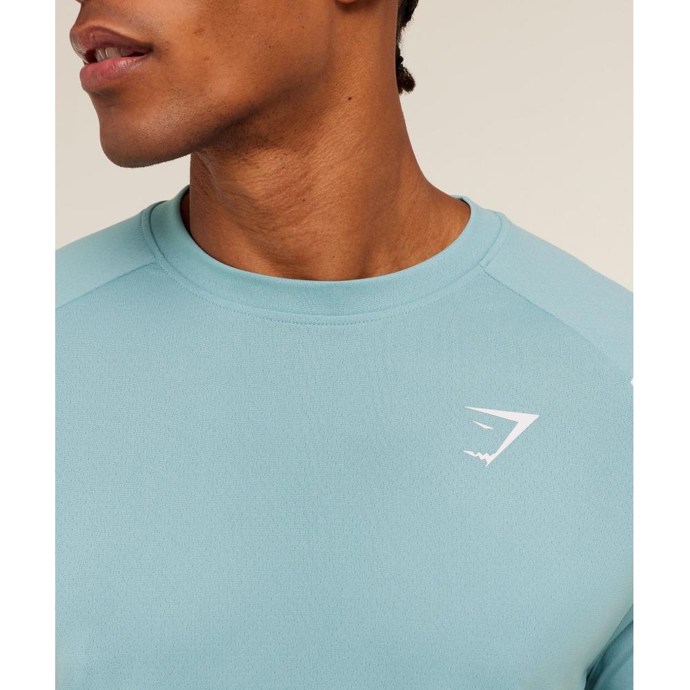 Gymshark Arrival ConTrasT T shirT Flow Blue    sTorm Blue A4c4o Ud75