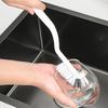 Japanese Style Sink Brush Cleaning Cup Brush with Long Handle Elbow Design Tail Hole Wall Hanging Crevice Cleaning Accessories