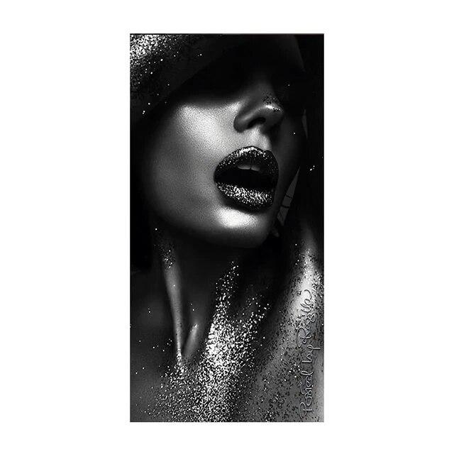 

Черное женское искусство современного искусства, постер, картина маслом на холсте, постеры и принты, скандинавские настенные художественные картины для дома без рамки 20*40cm