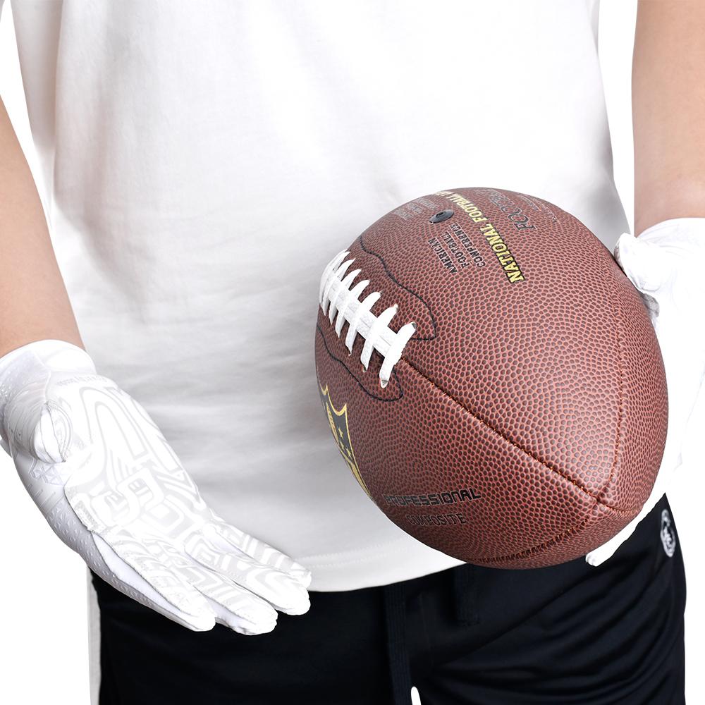 Guanti da Rugby Americano per Sport all'Aperto Protezione Mani, Fibbia Adesiva con Velcro, Guanti da Allenamento Competizione Stagione Quattro S252256