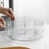 360 Rotating Clear PET Storage Tray Desktop Organizer Fruit Plate Kitchen Spice Rack