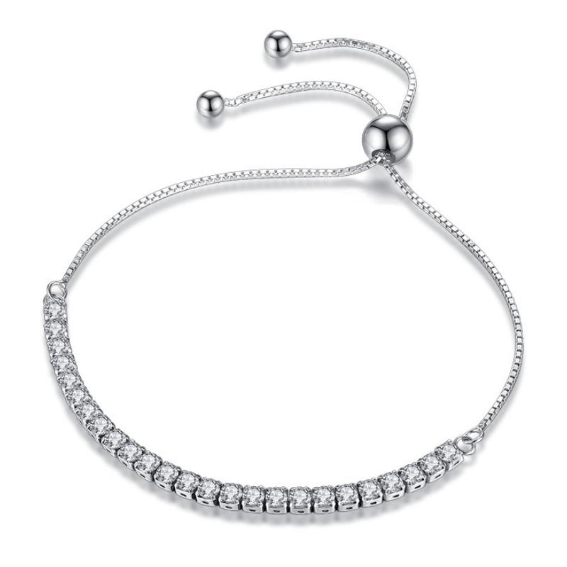 Silver Color Inlaid Zircon Bracelet for Women New Fashion Elegant Tennis Chain Party Jewelry Gifts